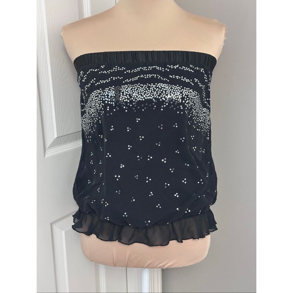Express black strapless elegant silk tube top